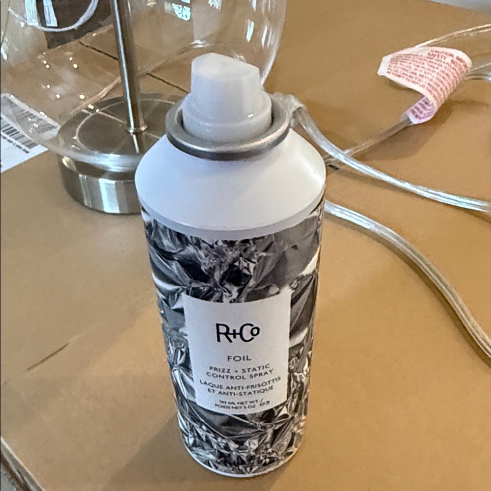 R+Co Foil Frizz + Static Control Spray - White and Silver